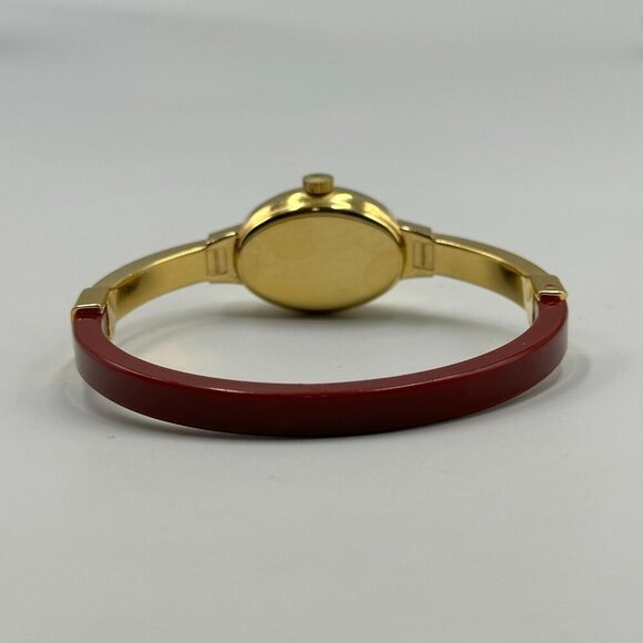 Vintage Nova Watch Women Gold Tone Maroon Bangle Band Manual Wind 6.5 inch